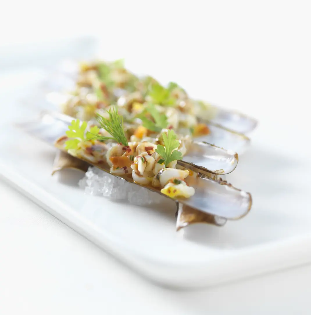 Messermuscheln Mit Weisser Balsamico Vinaigrette