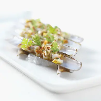 Messermuscheln Mit Weisser Balsamico Vinaigrette